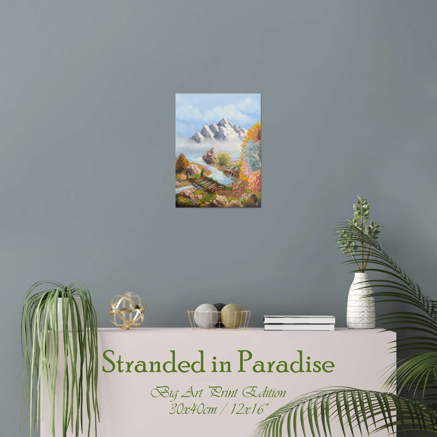 Stranded in Paradise | Museums-Quality Fine Art Print | Peaceful Landscape Painting