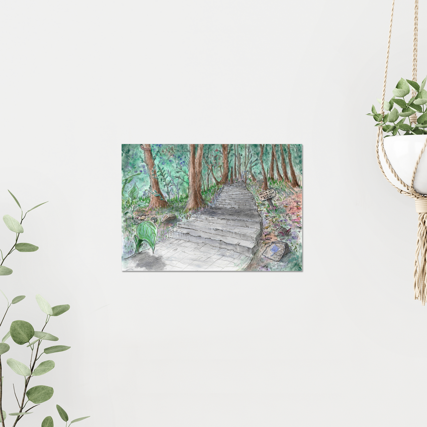 Forest Pathway | Museums-Quality Archival Fine Artprint | Stardust Harmonia Illustration | Mixed Media Painting