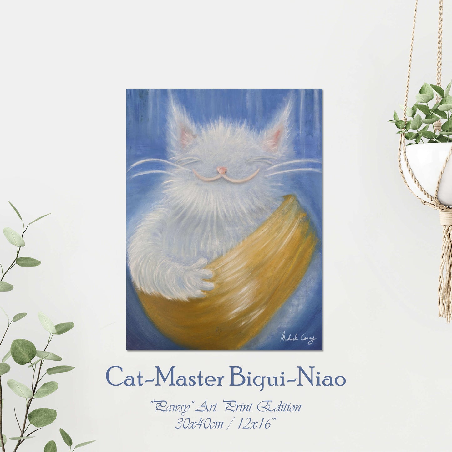 BIQUI-NIAO | Museums-Quality Fine Art Print | Cute Adorable Cat Painting | from the Novel 'The Legend of Catoria: Biqui Niao & the Crystal Blueprints'