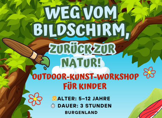 Weg vom Bildschirm, zurück zur Natur! | Outdoor-Kunst-Workshop für Kinder | Alter: 5-12 J.