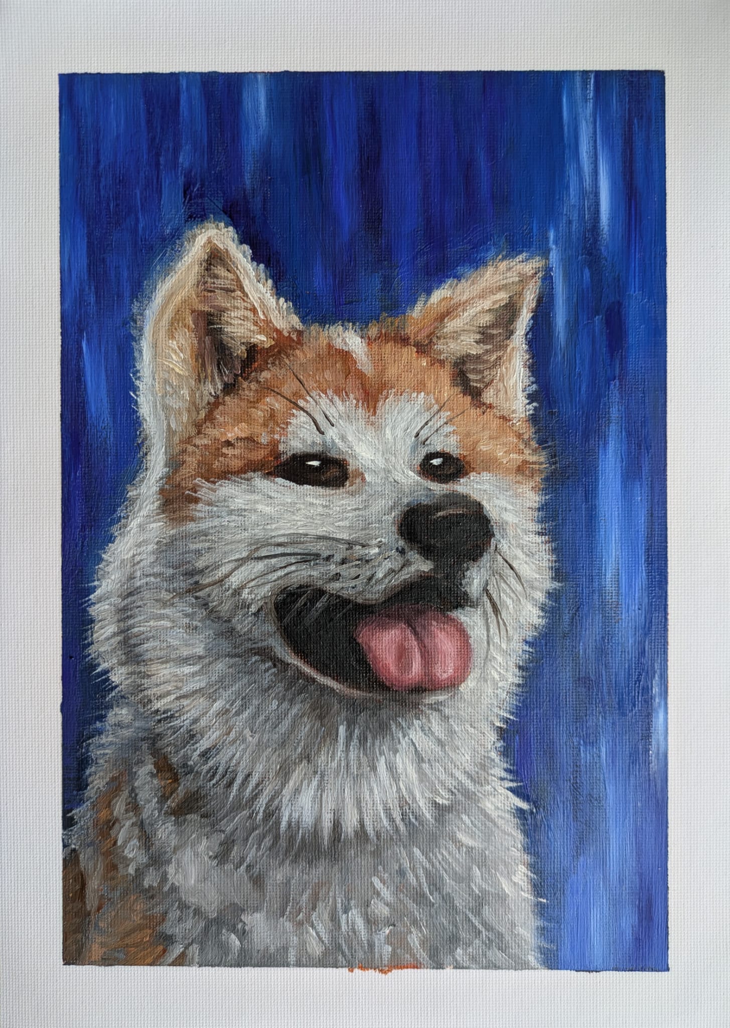 Oil painting of the famous Japanese dog Hachiko